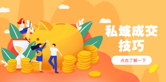 私域成交技巧，帮你从入门到精通，破解四大痛点，快速变现，轻松收钱-紫橙资源网