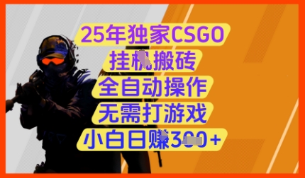 25年独家CSGO挂G搬砖，全自动操作，无需打游戏，小白日入3张+-紫橙资源网