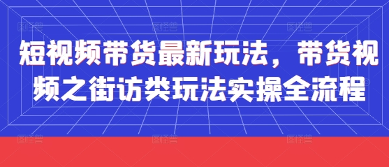 短视频带货最新玩法，带货视频之街访类玩法实操全流程-紫橙资源网