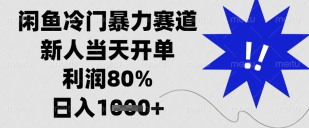 闲鱼冷门暴力赛道，新人当天开单，利润80%，日入1k+-紫橙资源网