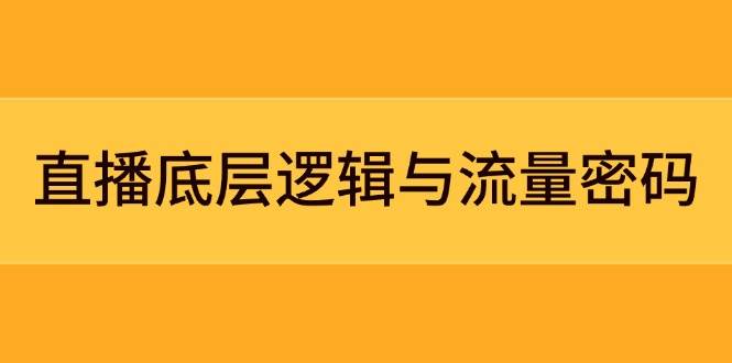 直播底层逻辑与流量密码：定位模型+案例拆解，急速流承接与数据优化全攻略-紫橙资源网