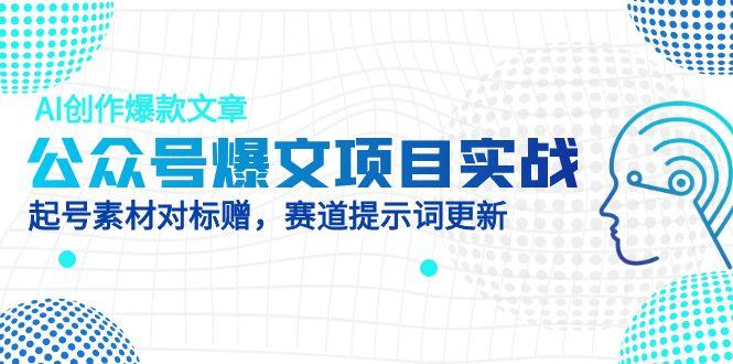 公众号爆文项目实战，AI创作爆款文章，起号素材对标赠（附赛道AI提示词）-紫橙资源网