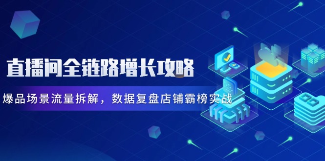 直播间全链路增长攻略，爆品场景流量拆解，数据复盘店铺霸榜实战-紫橙资源网