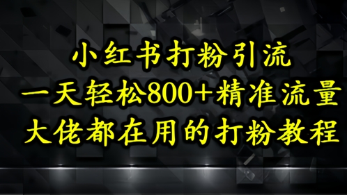 小红书打粉引流，一天轻松500+精准流量，大佬都在用的打粉教程-紫橙资源网