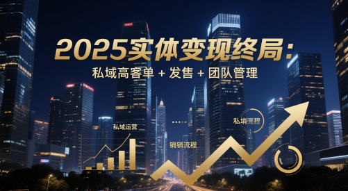 2025实体变现终局：私域高客单+发售+团队管理-紫橙资源网
