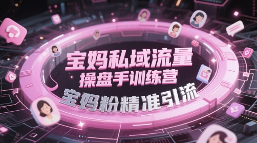 宝妈私域流量操盘手训练营，宝妈粉精准引流-紫橙资源网