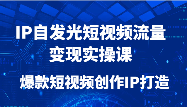 IP自发光短视频流量变现实操课，爆款短视频创作IP打造-紫橙资源网