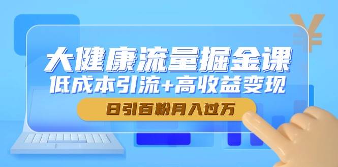 大健康流量掘金课，低成本引流+高收益变现，日引百粉月入过万-紫橙资源网