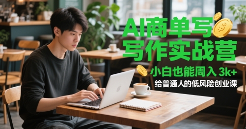 AI商单写作实战营，小白也能周入3k+，给普通人的低风险创业课-紫橙资源网
