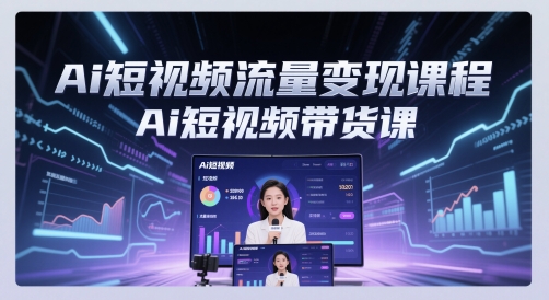 Ai短视频流量变现课程，Ai短视频带货课-紫橙资源网