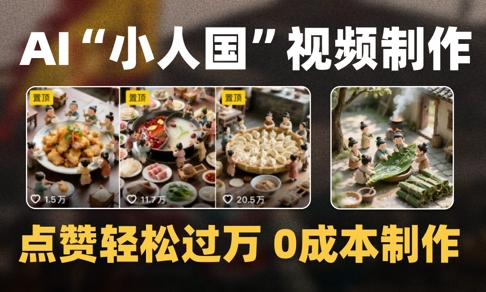 爆款1000W+播放微缩景观迷你小人国AI视频0成本制作全流程教学-紫橙资源网