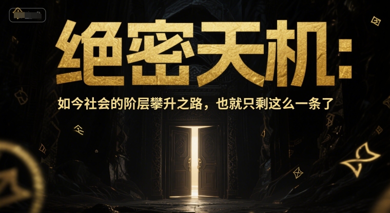付费文章：绝密天机：如今社会的阶层攀升之路，也就只剩这么一条了-紫橙资源网