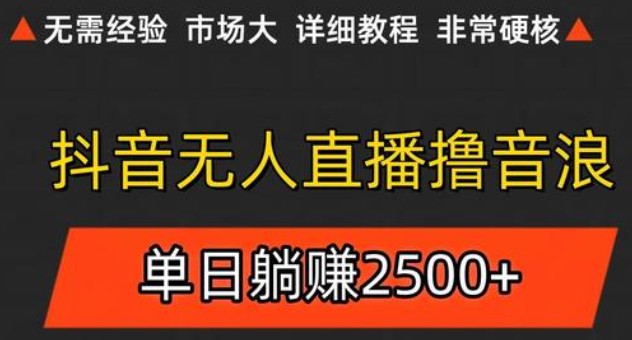 抖音无人直播6.0 简单无脑可矩阵 每天两小时轻松躺赚500+-紫橙资源网