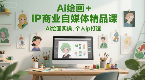 Ai绘画+IP商业自媒体精品课，Ai绘画实操，个人ip打造-紫橙资源网