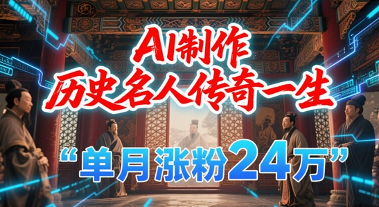 暴力起号！用AI制作历史名人传奇一生，单月涨粉24W，涨粉+变现赛道黑马来了-紫橙资源网