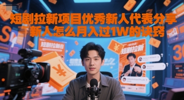 短剧拉新项目优秀新人代表分享新人怎么月入过1W的诀窍-紫橙资源网