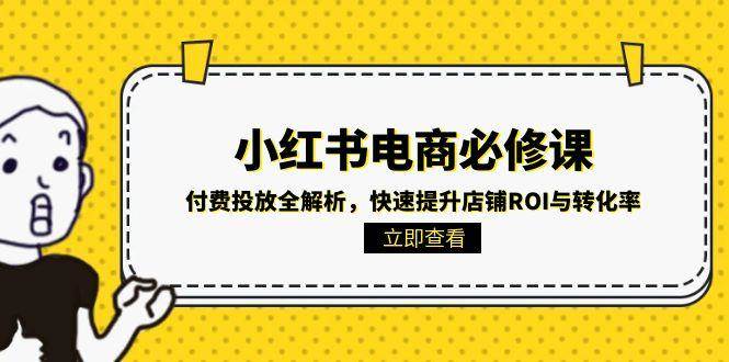 小红书电商必修课：付费投放全解析，快速提升店铺ROI与转化率-紫橙资源网
