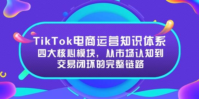 TikTok电商运营知识体系：四大核心模块，从市场认知到交易闭环的完整链路-紫橙资源网