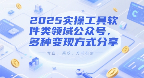 2025实操工具软件类领域公众号，多种变现方式分享-紫橙资源网
