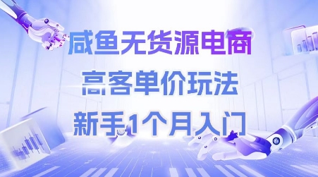 咸鱼无货源电商，高客单价玩法，新手1个月入门-紫橙资源网