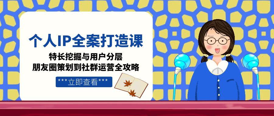 个人IP全案打造课,特长挖掘与用户分层,朋友圈策划到社群运营全攻略-紫橙资源网