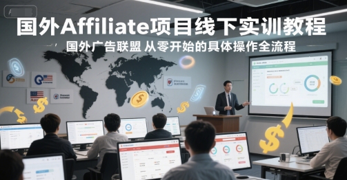 国外Affiliate项目线下实训教程，国外广告联盟从零开始的具体操作全流程-紫橙资源网