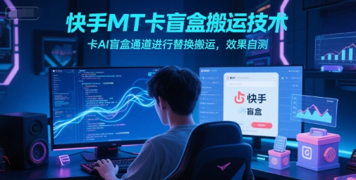 快手MT卡盲盒搬运技术，卡AI盲盒通道进行替换搬运，效果自测-紫橙资源网