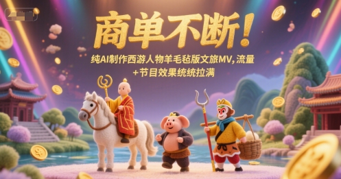 商单不断！纯AI制作西游人物羊毛毡版文旅MV，流量+节目效果统统拉满-紫橙资源网