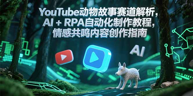 YouTube动物故事赛道解析，AI+RPA自动化制作教程，情感共鸣内容创作指南-紫橙资源网