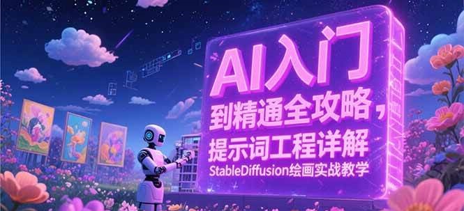 AI入门到精通全攻略，提示词工程详解，StableDiffusion绘画实战教学-紫橙资源网