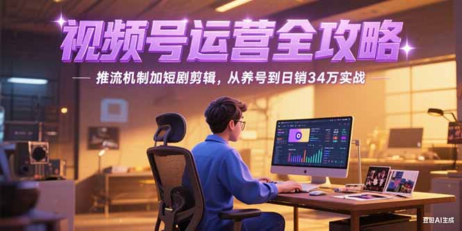 2025视频号运营全攻略，推流机制加短剧剪辑，从养号到日销34万实战-紫橙资源网