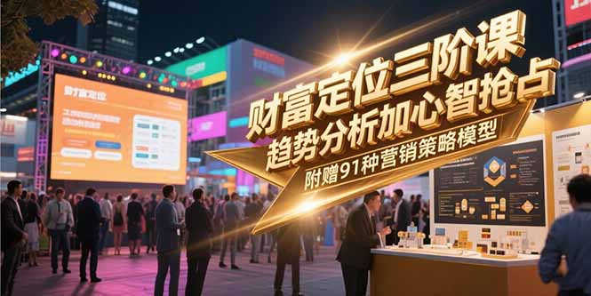 财富定位三阶课，趋势分析加心智抢占，附赠91种营销策略模型-紫橙资源网