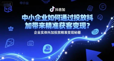 中小企业如何通过投放抖加带来精准获客变现？企业实体抖加投放精准变现秘籍-紫橙资源网