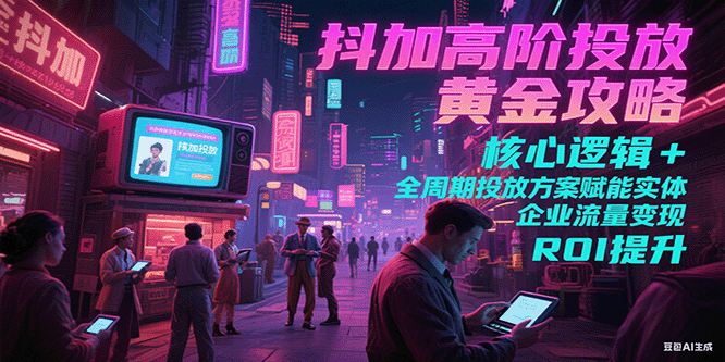 抖加高阶投放黄金攻略：核心逻辑全周期投放方案赋能实体企业流量变现 ROI 提升-紫橙资源网