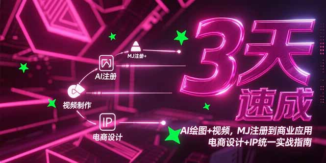 3天速成AI绘图+视频，MJ注册到商业应用，电商设计+IP统一实战指南 - 中创网