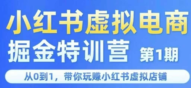 小红书虚拟电商掘金特训营第1期，从0到1，带你玩转小红书虚拟店铺-紫橙资源网