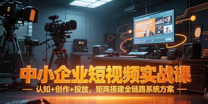 中小企业短视频实战课，认知+创作+投放，矩阵搭建全链路系统方案-紫橙资源网