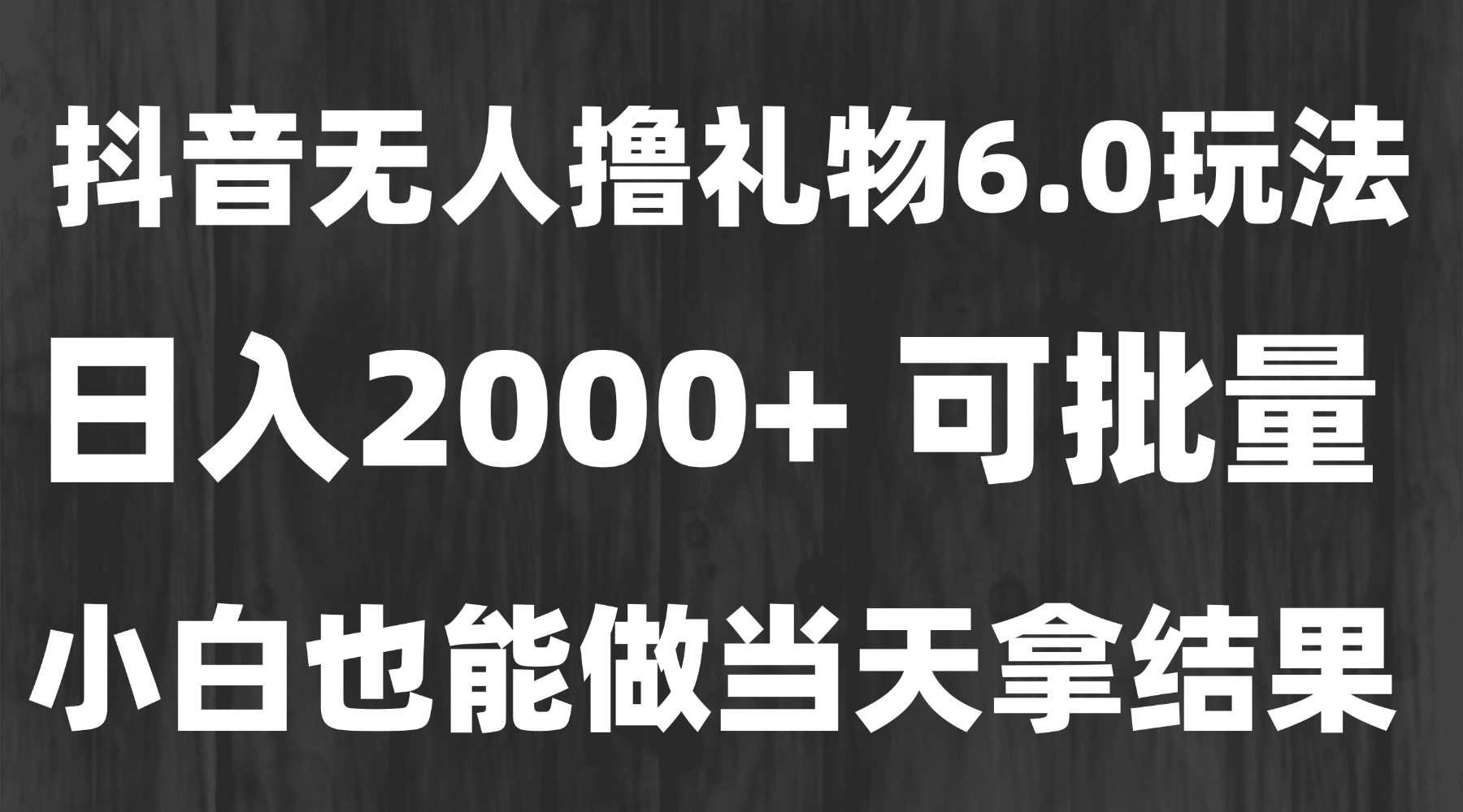 最新风口暴力撸金技术，无人撸礼物，长期稳定 一天收益2000+，小白当天...-紫橙资源网