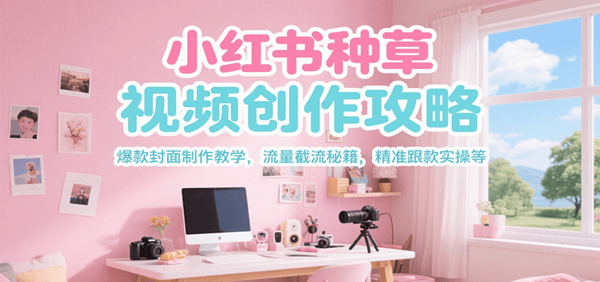 小红书种草视频创作攻略，爆款封面制作教学 ，流量截流秘籍 ，精准跟款实操等-紫橙资源网