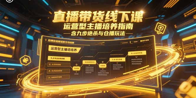 直播带货线下课，运营型主播培养指南，含九步绝杀与仓播玩法-紫橙资源网