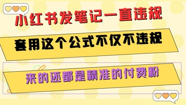小红书发笔记一直违规，套用这个公式不仅不违规，来的还都是精准的付费粉-紫橙资源网