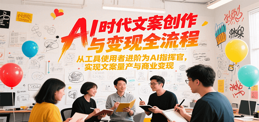 AI时代文案创作与变现全流程,从工具使用者进阶为AI指挥官,实现文案量产与商业变现-紫橙资源网
