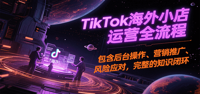 TikTok海外小店运营全流程，包含后台操作、营销推广、风险应对，完整的知识闭环-紫橙资源网