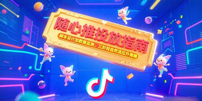 随心推投放指南，脚本设计加数据监测，三阶段自然流拉升策略-紫橙资源网