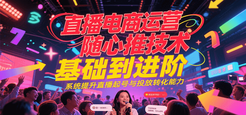 直播电商运营随心推投放技术基础到进阶，系统提升直播起号与投放转化能力-紫橙资源网