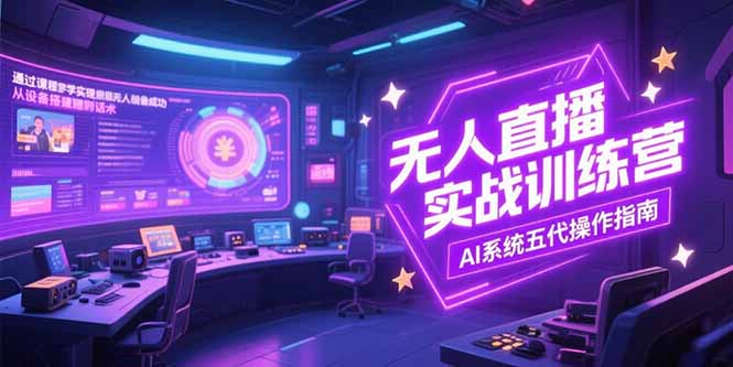无人直播实操训练营，从设备搭建到话术，AI系统五代操作指南(7月更新)-紫橙资源网