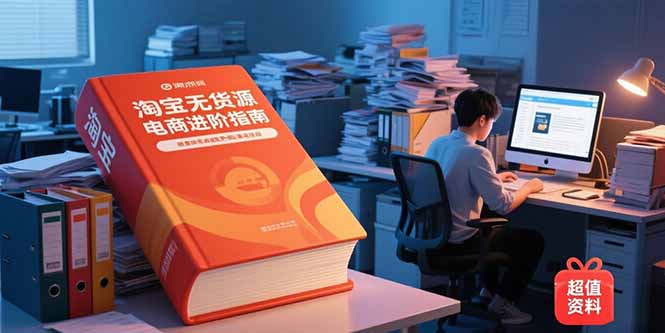 淘宝无货源电商进阶指南，包含新人课、进阶课，配套资料，蓝海选品等-紫橙资源网