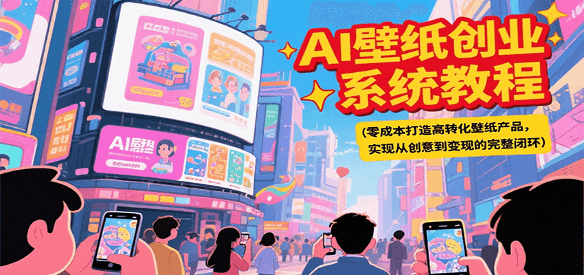 AI壁纸创业系统教程，零成本打造高转化壁纸产品，实现从创意到变现的完整闭环-紫橙资源网