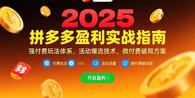 拼多多盈利实战指南，强付费玩法，活动爆流技术，微付费破局方案(更新7月)-紫橙资源网