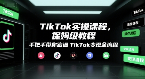 TikTok实操课程，保姆级教程，手把手带你跑通TikTok变现全流程-紫橙资源网